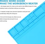 VOTCT Large Silicone Repair Mat Heat Resistant 932℉, Soldering Mat Has Magnetic Area and Multiple Parts Storage Areas For Repair Watch, Phone Other Electronic Product. Light Blue, Size: 17 x 12 Inch - Image 3